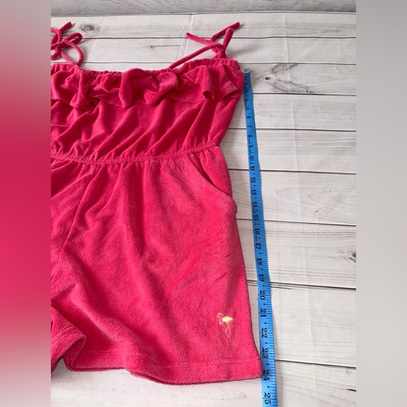 Cool Bay Pink Terry Cloth Swim Cover-Up Romper – XL Beach Summer Loungewear - Picture 5 of 9